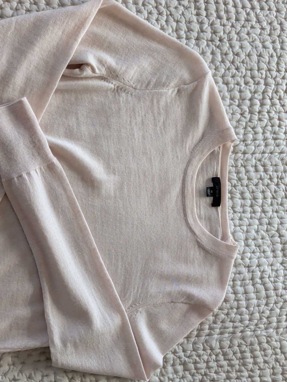 J. Crew Light Cream Long Sleeve Crewneck Top